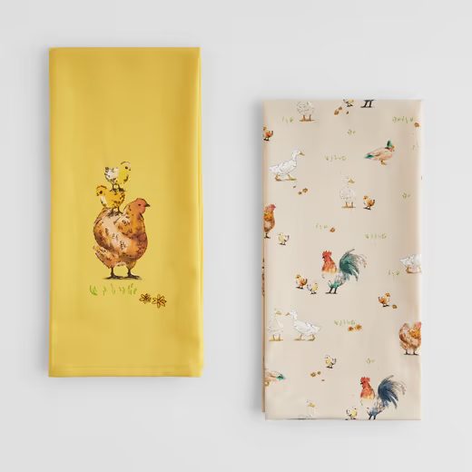 HOME & YOU KONYHARUHA SZETT 45X65CM MADARAS , SÁRGA 2DB