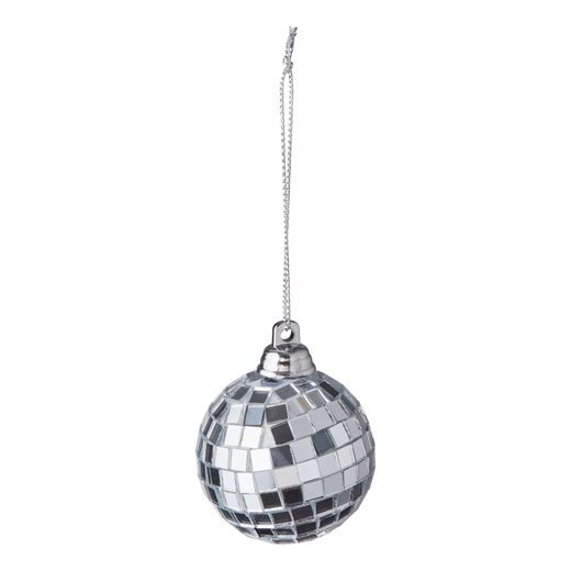 HANG ON KARÁCSONYFADÍSZ DISCO GÖMB, Ø5CM EZÜST