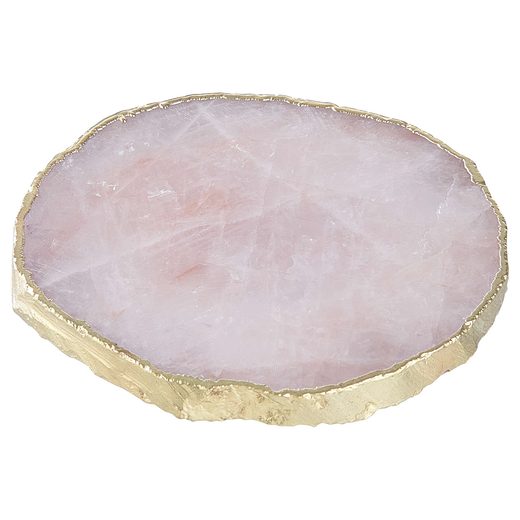 CRYSTAL POHÁRALÁTÉT ARANY SZEGÉLLYEL, RÓZSAKVARC Ø11CM