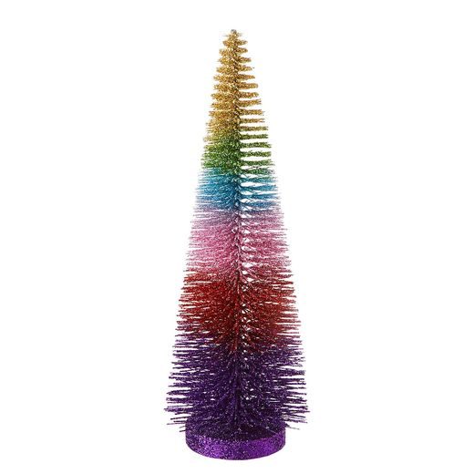 X-MAS CSILLÁMOS DEKOR FENYŐ, SZÍNES 30 CM