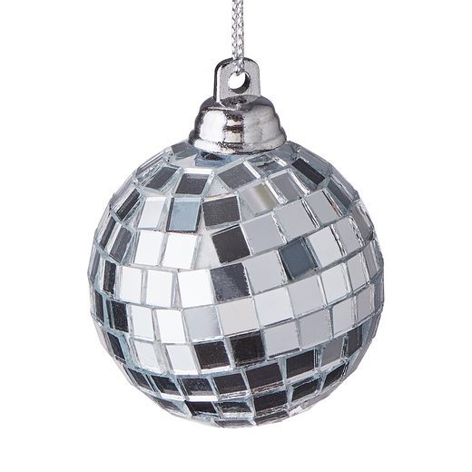 HANG ON KARÁCSONYFADÍSZ DISCO GÖMB, Ø5CM EZÜST