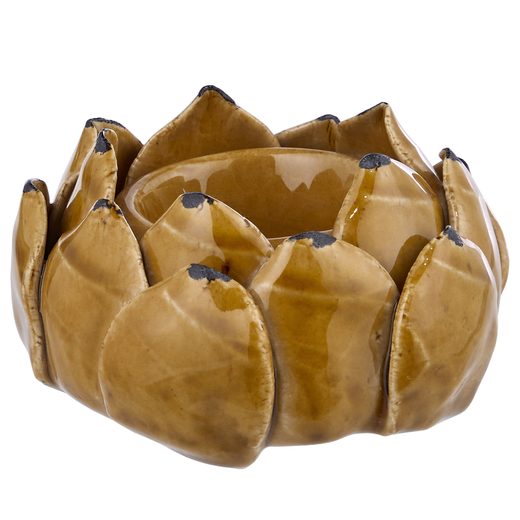 BLOSSOM KERÁMIA MÉCSESTARTÓ, SÁRGA