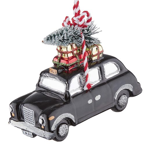 HANG ON ÜVEG KARÁCSONYFADÍSZ, AUTÓ KARÁCSONYFÁVAL