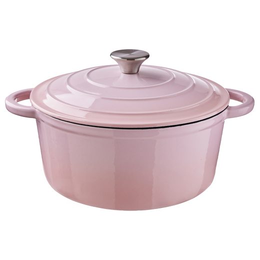 HOT IRON ÖNTÖTTVAS EDÉNY KEREK 33 CM , RÓZSASZÍN