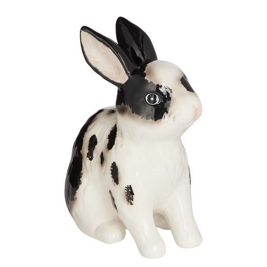 EASTER KERÁMIA DEKORÁCIÓ, FEKETE-FEHÉR NYÚL