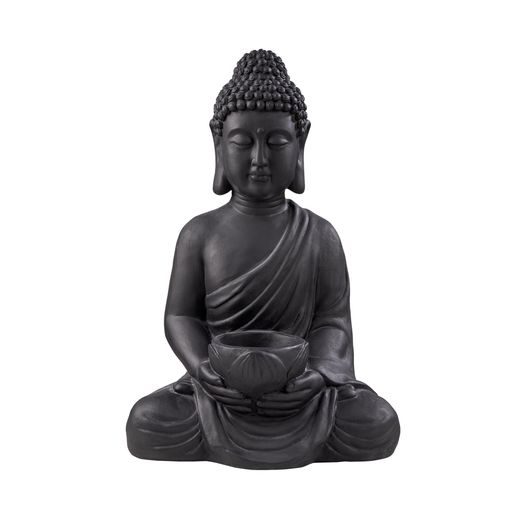 BUDDHA SZOBOR MÉCSESTARTÓVAL, 46 CM