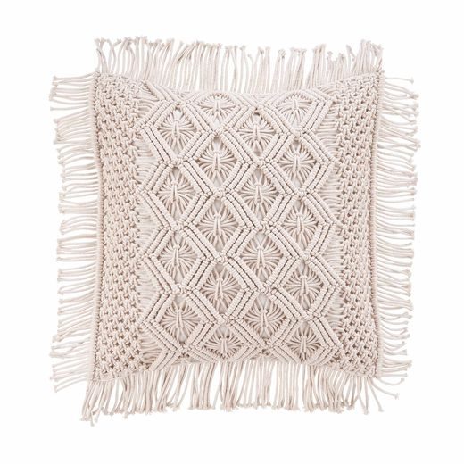 MACRAMÉ PÁRNA, CIKK-CAKK 45 X 45 CM