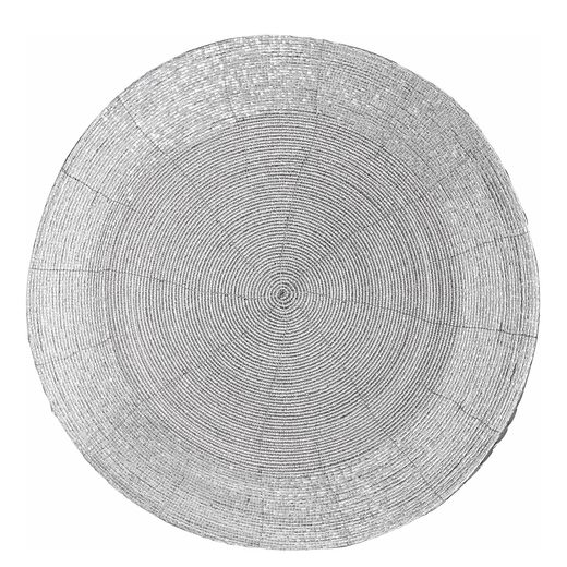 SHINE ON ÉTKEZÉSI ALÁTÉT GYÖNGYÖKKEL, EZÜST Ø35CM