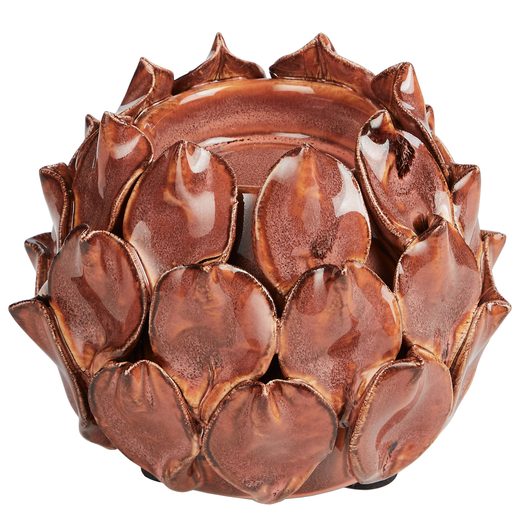 BLOSSOM KERÁMIA GYERTYATARTÓ, BARNA