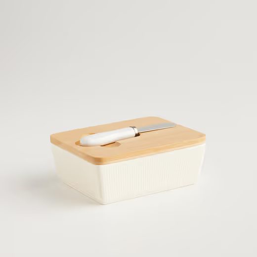 HOME & YOU KERÁMIA VAJTARTÓ KÉSSEL , BÉZS