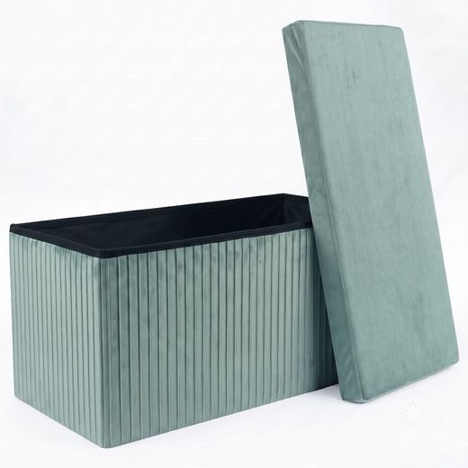 MALAGA ÖSSZEHAJTHATÓ TÁROLÓS PUFF 76 CM ,MENTA
