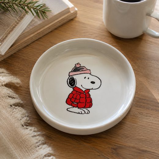 PEANUTS KEREK TÁLKA Ø 10,3 CM , SNOOPY KABÁTBAN