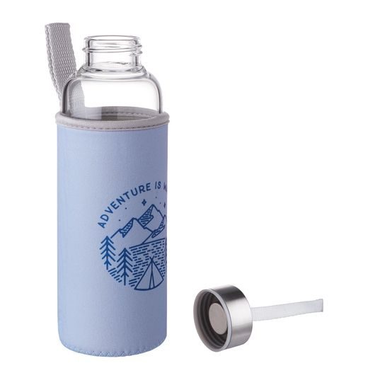 SMOOTHIE ÜVEG KULACS TOKKAL, 'ADVENTURE IS WAITING' 500 ML