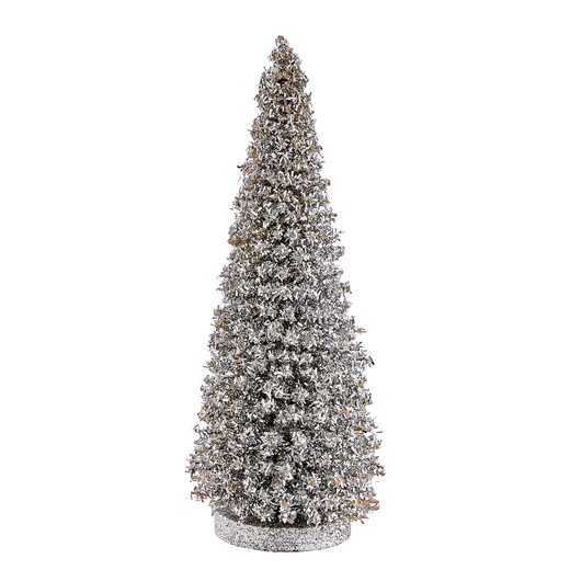 X-MAS CSILLÁMLÓ FENYŐ 28 CM ,EZÜST