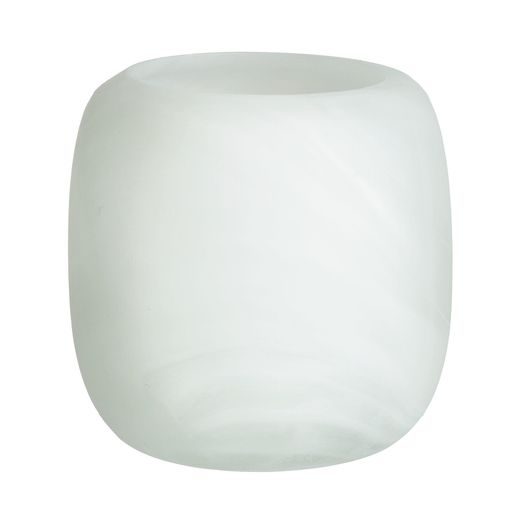 WHITE FLURRY ÜVEG MÉCSESTARTÓ, FEHÉR 9CM