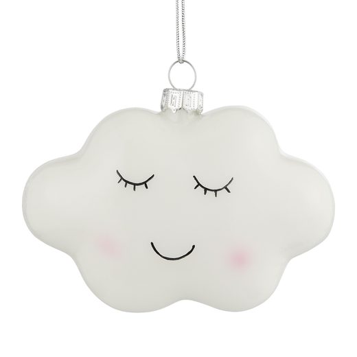 HANG ON ÜVEG KARÁCSONYFADÍSZ FELHŐ 8 CM