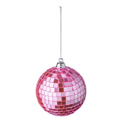 HANG ON KARÁCSONYFADÍSZ DISCO GÖMB, Ø8CM PINK