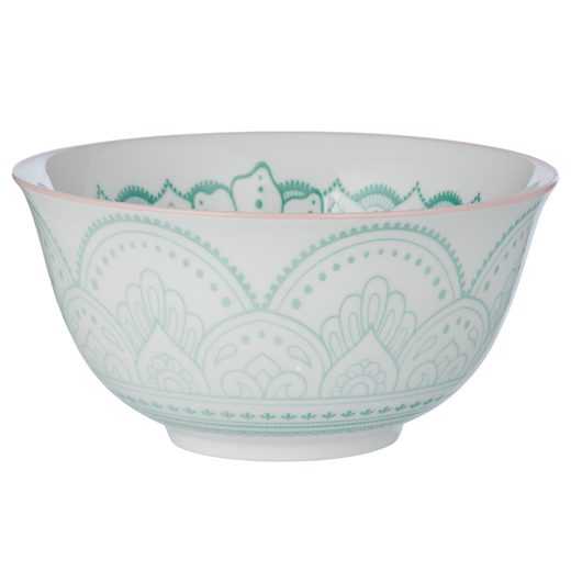 ORNAMENTS TÁLKA 520 ML, ZÖLD-RÓZSASZÍN