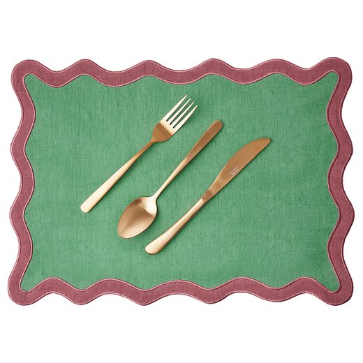 CHICHI ÉTKEZÉSI ALÁTÉT, ZÖLD-PIROS 47 X 33CM