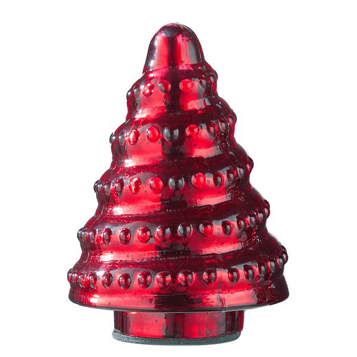 X-MAS ÜVEG FENYŐ 10 CM , PIROS