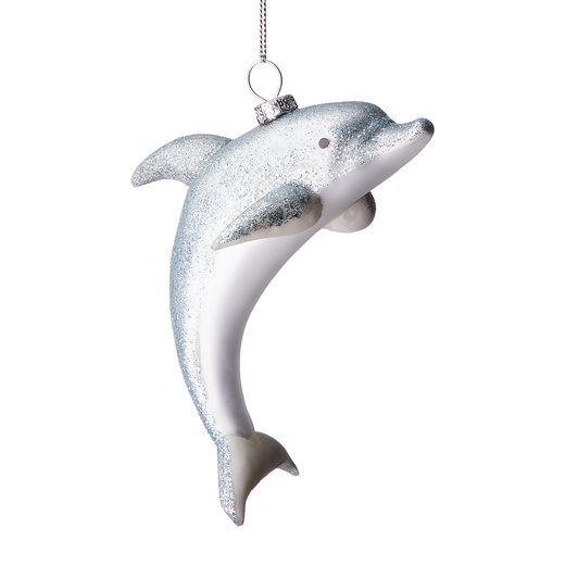 HANG ON ÜVEG KARÁCSONYFADÍSZ, DELFIN