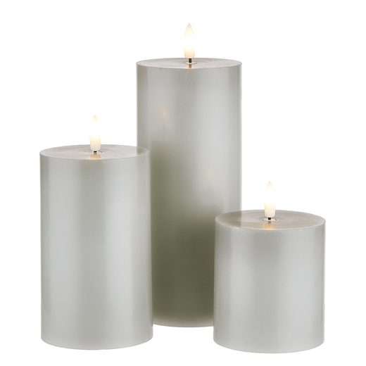 NORDIC LIGHT LED GYERTYA TÁVIRÁNYÍTÓVAL, SZÜRKE 3 DARAB