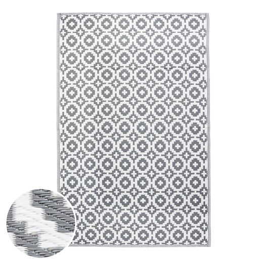 COLOUR CLASH KÜLTÉRI SZŐNYEG SZÜRKE/FEHÉR MOZAIKOS 150X90CM