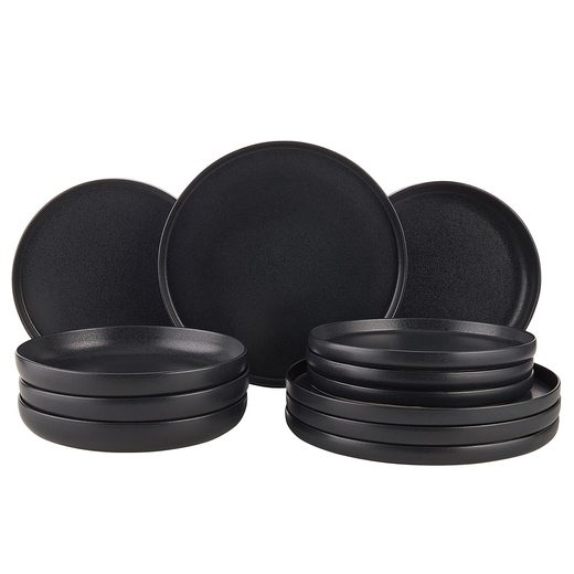 CASA NOVA 12 DB-OS ÉTKÉSZLET, FEKETE