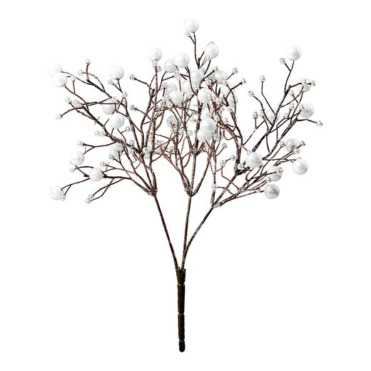 FLORISTA FEHÉR BOGYÓS ÁG 35 CM