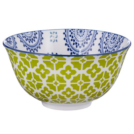 ORNAMENTS TÁLKA 240 ML, ZÖLD-KÉK