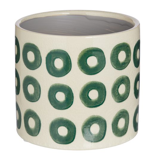 CIRCLE KASPÓ, ZÖLD-KRÉMSZÍN Ø14CM