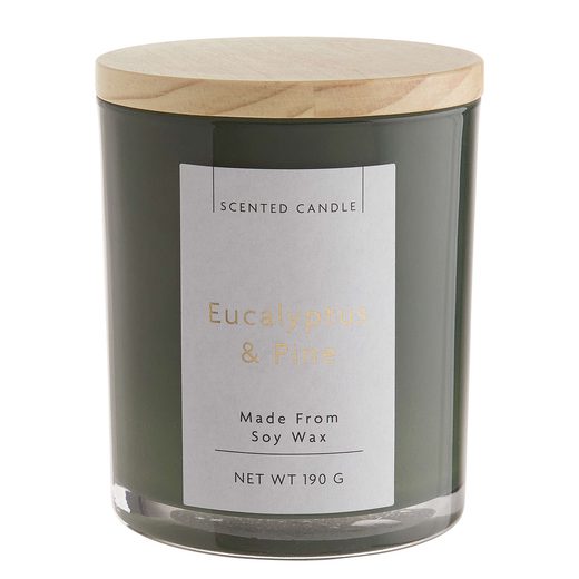 SCENTED CANDLE SZÓJAVIASZ ILLATGYERTYA, EUKALIPTUSZ ÉS FENYŐ 9CM