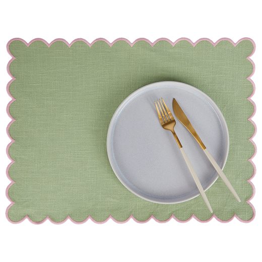 SUMMER CHEER ÉTKEZÉSI ALÁTÉT 47 X 33 CM, ZÖLD-RÓZSASZÍN