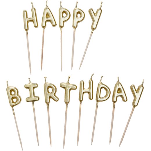 HAPPY BIRTHDAY ARANY GYERTYA SZETT