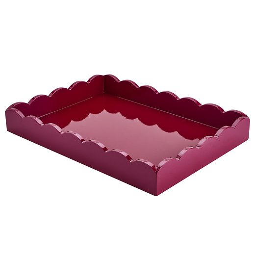 SCALLOP DEKOR TÁLCA, BORDÓ 30 X 40 CM