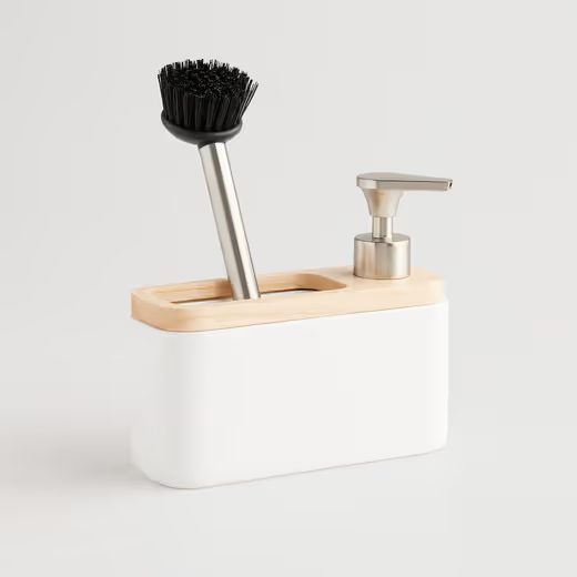 HOME & YOU MOSÓSZER ADAGOLÓ ÉS KEFE , FEHÉR 18CM