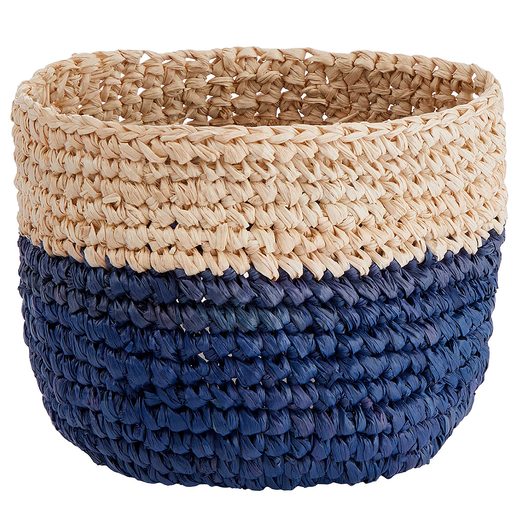 ISALO RAFFIA KOSÁR, NATÚR-KÉK Ø8CM