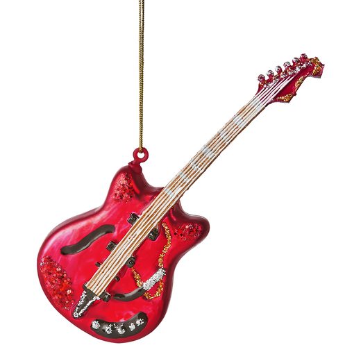 HANG ON ÜVEG KARÁCSONYFADÍSZ PIROS ELEKTROMOS GITÁR