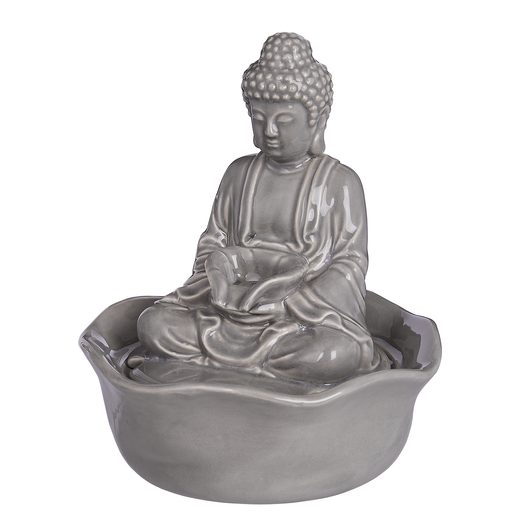 BALANCE KERÁMIA ASZTALI SZÖKŐKÚT BUDDHA, SZÜRKE