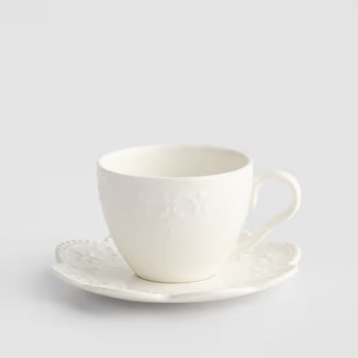 HOME & YOU KÁVÉSCSÉSZE ALJJAL FEHÉR 180 ML