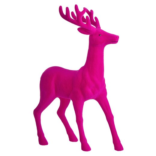 X-MAS BÁRSONY DEKOR SZARVAS, PINK 46 CM