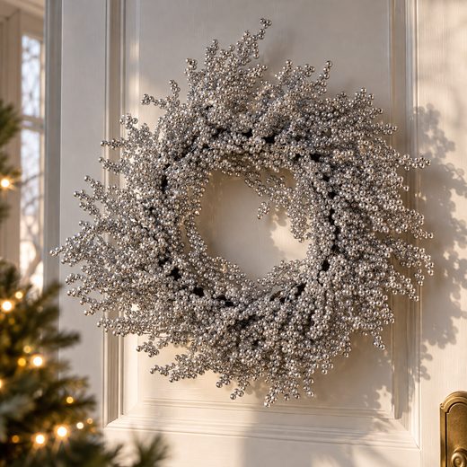 FLORISTA KOSZORÚ 60 CM , EZÜST