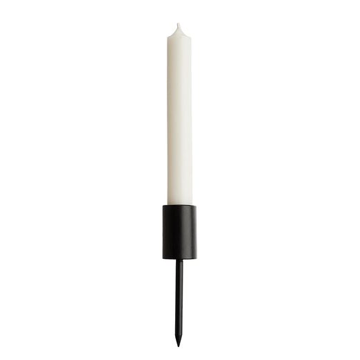 ADVENT KOSZORÚBA SZÚRHATÓ GYERTYATARTÓ, FEKETE 12CM