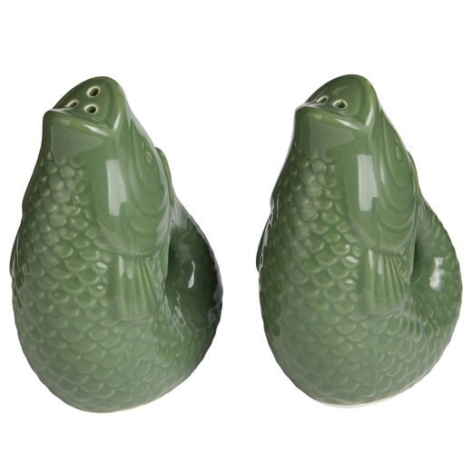 KOI KERÁMIA SÓ- ÉS BORSSZÓRÓ SZETT, ZÖLD