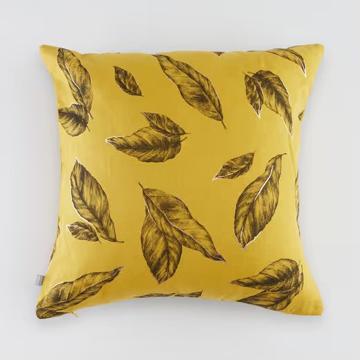 HOME & YOU LENKEVERÉK PÁRNAHUZAT LEVELEKKEL 45X45CM, SÁRGA