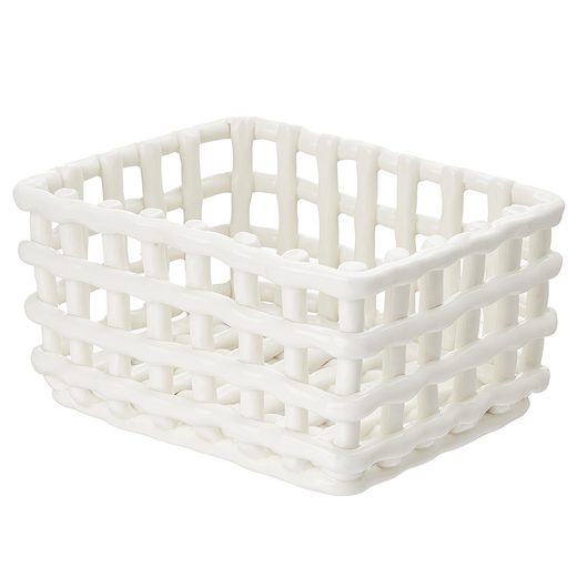 CRAFT KERÁMIA KOSÁR, KRÉMSZÍN 20X16CM