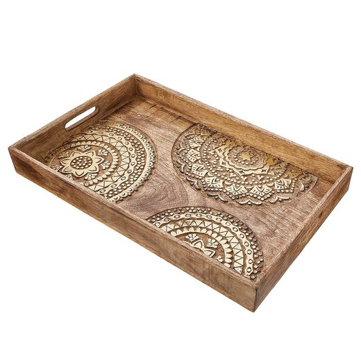 BALI MANGÓFA DEKOR TÁLCA 51 X 32CM