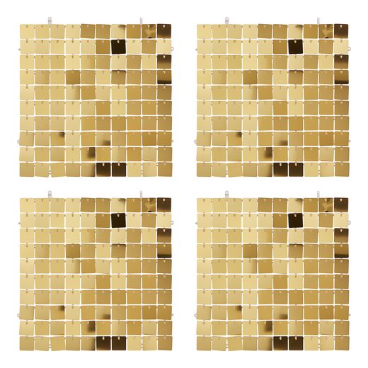 DISCO FALI DEKORÁCIÓ 4 DARAB 30X30 CM, ARANY