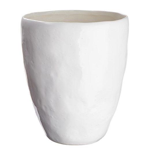 BRIDGET KERÁMIA VÁZA/KASPÓ, FEHÉR 26CM