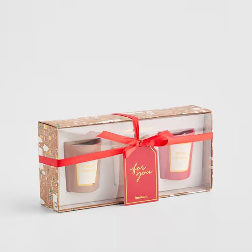 HOME & YOU SZÓJAVIASZ ILLATGYERTYA DÍSZDOBOZBAN, 2 DB, "HOLIDAY COOKIES"